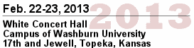 2013 event, White Concert Hall, Washburn campus, Topeka, Kansas