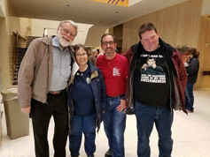 Frank came from Arkansas, Cookie from Minnesota, Karl from NYC, and Dan from Kansas — with Frank Scheide, Louise Langberg, Karl E. Mischler Jr. and Dan Lybarger