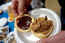 Barbeque Pork sandwich was provided for lunch on Saturday from Hog Wild, served at Dept. of Music Practice Hall, Washburn University