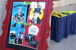 Bill Shaffer put together thiis fun display-case of images of Buster Keaton and the feature movie "Navigator" and of Raymond Griffith in the feature movie "Paths To Paradise," shown this year.