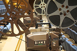 Side-by-side film projectors